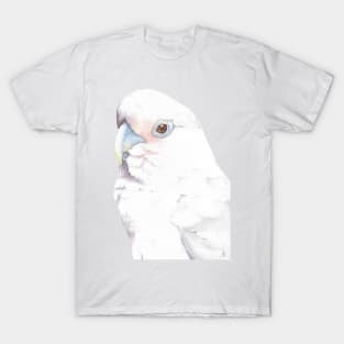 Goffin Tanimbar corella cockatoo watercolor portrait parrot T-Shirt